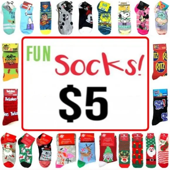♥︎ LOTS OF FUN SOCKS ♥︎ 3 for $15 ♥︎ - Picture 1 of 1